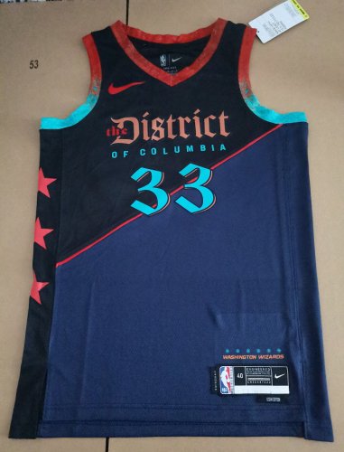 Maillot de Basket #33 Kuzma Washington Wizards 23-24 city Imprimé